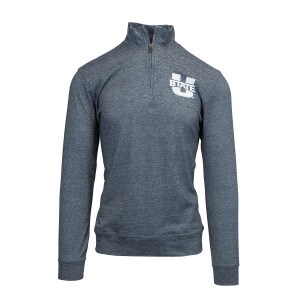 utah state micro stripe quarter zip sweatshirt